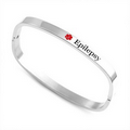 Epilepsy Medical Alert Stainless Bangle Bracelet 7 Inch